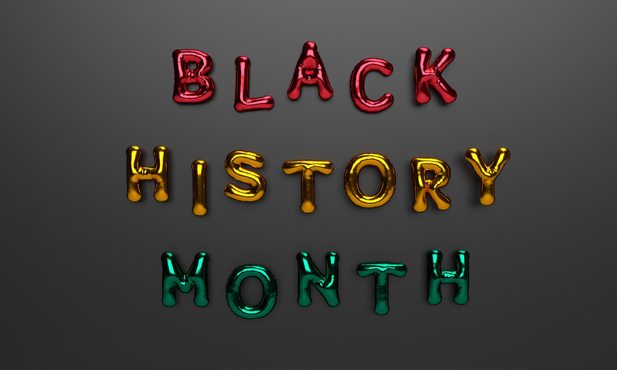 Black History Month text font calligraphy hand written red yellow green orange golden pink orange co